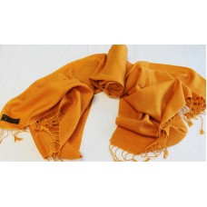 PL78 Gorgeous Burnt Orange Color Pashmina/Silk Shawl Wrap Handmade in Nepal